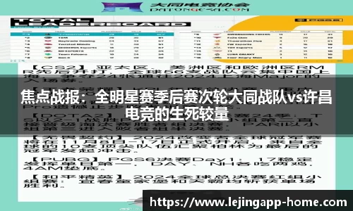 焦点战报：全明星赛季后赛次轮大同战队vs许昌电竞的生死较量